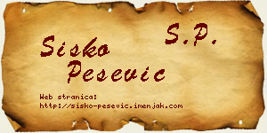 Sisko Pešević vizit kartica